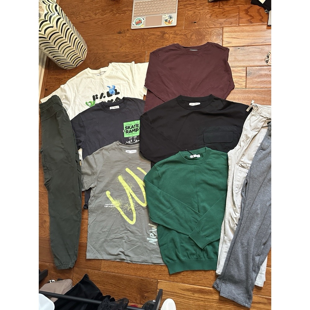 ZARA Boys Teens Size 13T 14T Clothing Lot 10 Pcs Sweater Cargo Joggers Tees